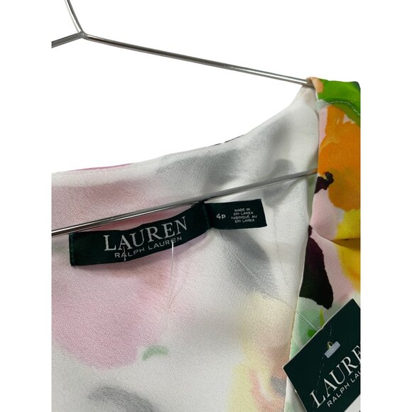 Lauren Ralph Lauren Womens yellow blue Floral Sleeveless Dress size 4P SKU 9079 - Picture 3 of 12